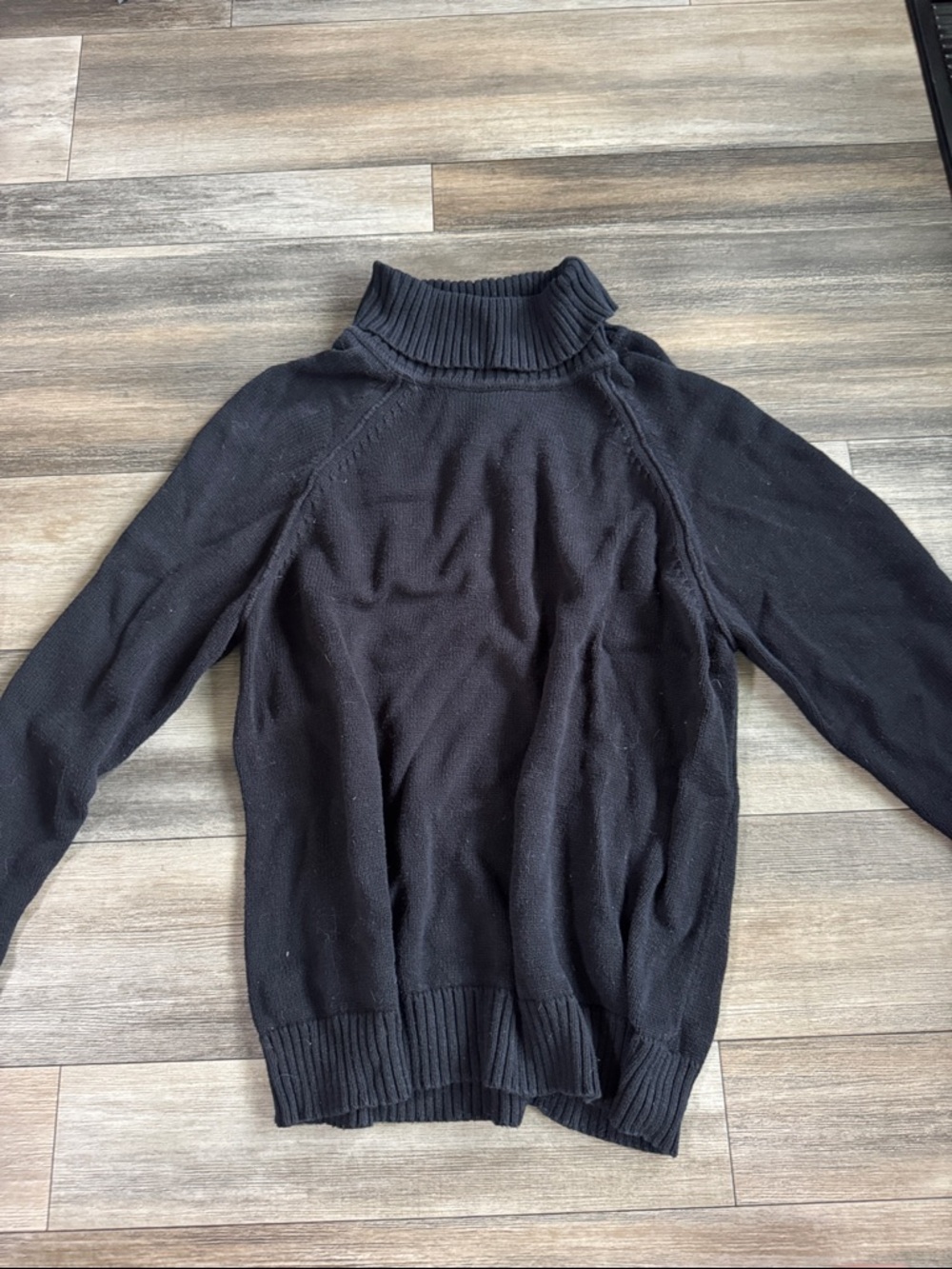 Women’s 100% Cotton Black Turtleneck Sweater - Classic Knit